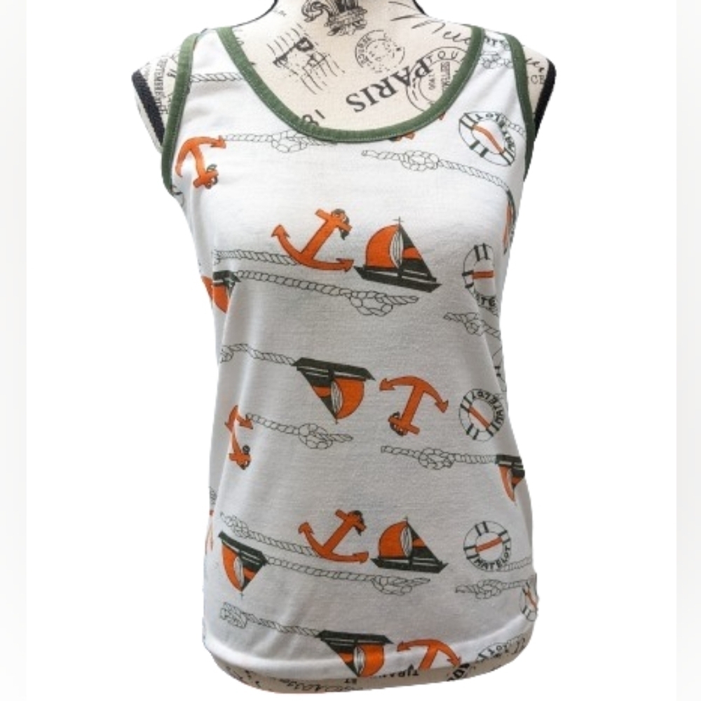 Paladin women's vintage nautical tank top size S